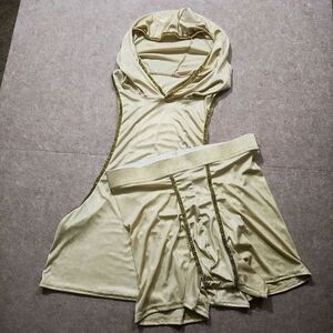 Elegant Gold Men's Brief Hoodie Set #2